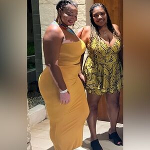 Fashion Nova Mustard Skirt Set